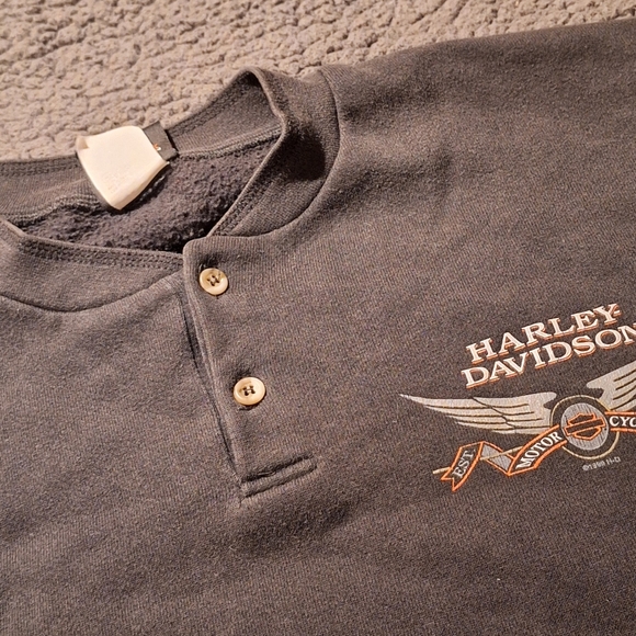 Vintage 1990s Harley-Davidson Motorcycle Logo Illinois Sweatshirt Long Sleeve - Picture 6 of 13